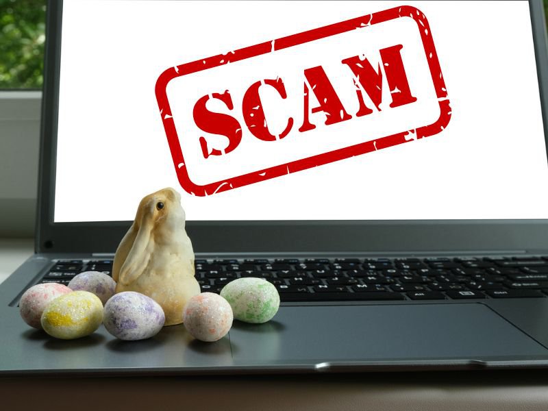 Easter scam stock image