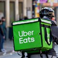 Uber Eats driver dancing on table