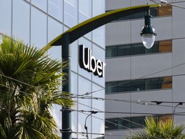 Uber name on high rise building
