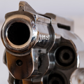 A gun pointing to the camera