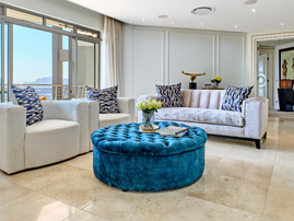 A lounge area for a penthouse mansion situated in Sandton