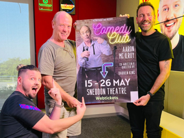 Aaron Mcilroy with Rory Petzer and Danny Guselli at the East Coast Radio studios