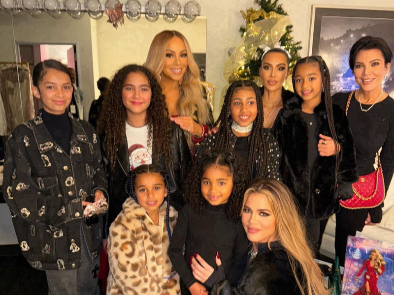 Mariah Carey and her daughter Monroe with the Kardashians