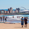 People enjoying the beach in Durban