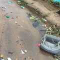 Trash lying all over the Umhlanga Beach